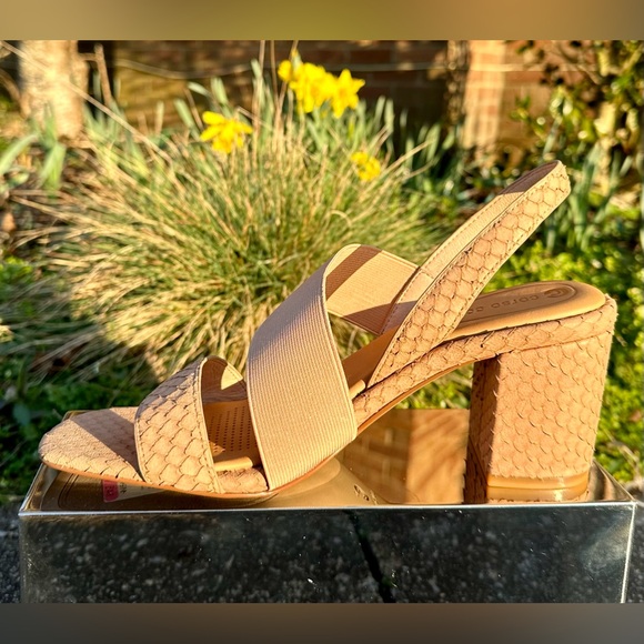 Corso Como!😎”Hally 2” Snakeskin design/Sandals/Heels/Leather/Size-8.5 - Picture 4 of 14